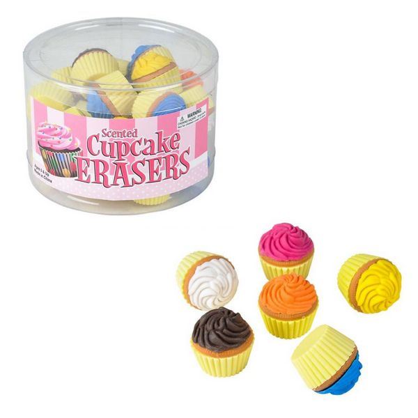 12 Cupcake Erasers 