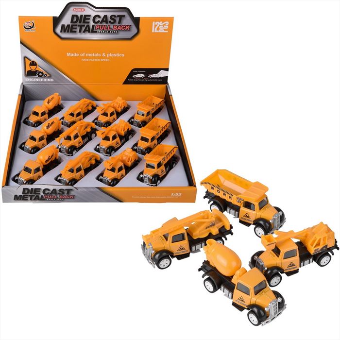 TR26912 Die Cast Pull Back Construction Vehicles