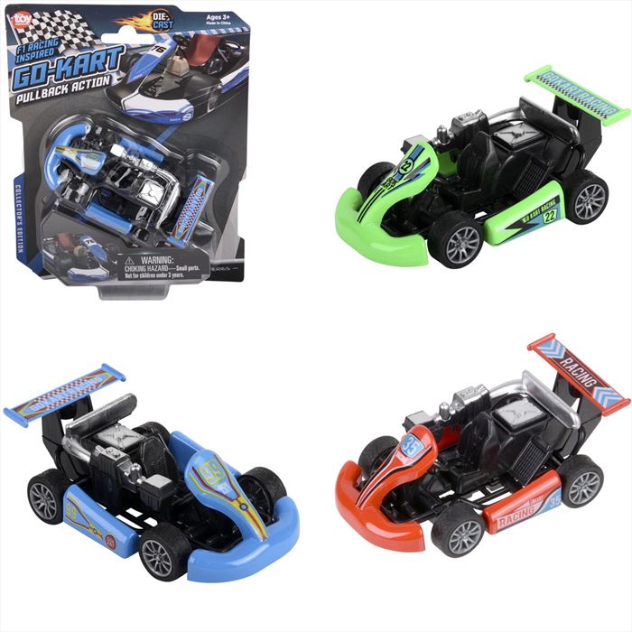 TR90433 Diecast Pull Back Go-Kart  3 1/2"